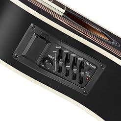 Ashthorpe Guitare acoustique/électrique à pan coupé Thinline – Premium Tonewoods noir - Les Beatles, Paul McCartney, John Lennon, RIngo Starr, George Harrison Ashthorpe Guitare acoustique/électrique à pan coupé Thinline – Premium Tonewoods noir – Image 3