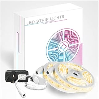 phopollo Warm White Led Strip Lights 10M with Plug, 12V 2700K Brightness 600 LEDs Flexible 2835 Led Lights for Kitchen Cabinet Stair, 2 Rolls, 10m