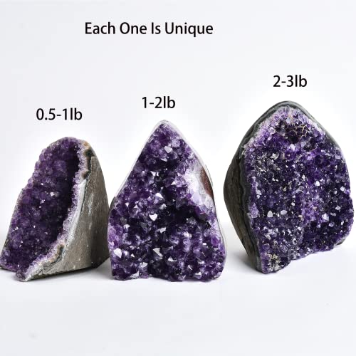 Jic Gem AM72 Natural Polished Amethyst Crystal Geode Deep Purple Uruguay Amethyst Cluster Large Amethyst Rock thumb #2