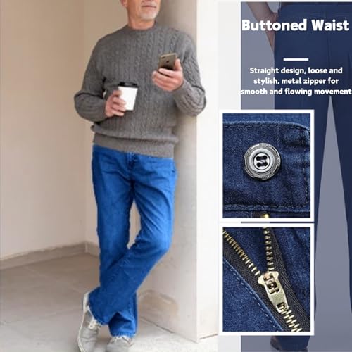 Jett Jeans for Older Men, JettJeans3 - Men's Classic Straight Fit Stretch Jeans, Jet Mens High Waist Jeans2