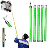 10 20 30 Ft High Voltage Rescue Hot Stick for Substations, Adjustable Operating Rod Hot Stick with Strage Bag, Heavy Duty Electrical Safety Tool(Green,4.5m 3-Section 35kv)