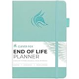 Clever Fox End of Life Planner, Organisator für die letzten Vorkehrungen für Begünstigte, Testamentserstellung, letzte Wünsche und Bestattungsplanung, A5, Minzgrün