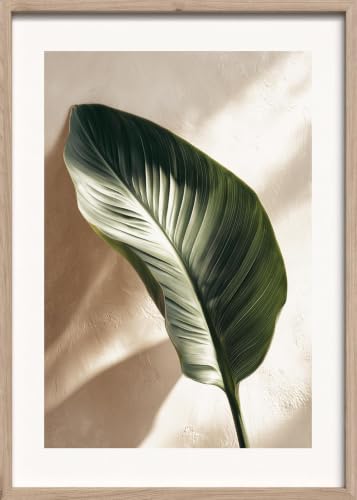 Impression murale verte BOSKMS grande feuille tropicale 40x60cm
