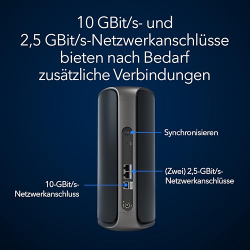 NETGEAR Orbi 970-Serie (RBE970B) Quad-Band WiFi 7 Mesh Zusatzsatellit Black Edition, kompatibel mit Mesh-Systemen oder Routern der 970-Serie, erweitert die Abdeckung bis 220 m&sup2;, BE27000 802.11be