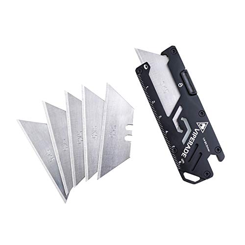 Utility Knife 5 in 1, Keychain Knife with Bottle Opener, Wrench, Ruler, Key
