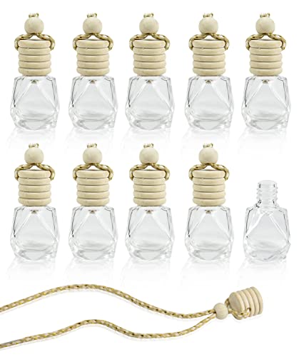 Lot de 10 flacons de parfum désodorisants pour voiture, aromathérapie, diffuseur d'huiles essentielles à suspendre, pendentif pour décoration automobile, accessoires de décoration