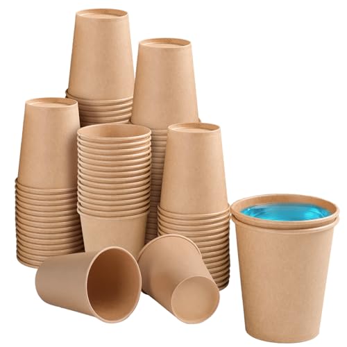 BYSNOW 100 Pack 5 oz Kraft Paper Cups, Small Disposable Bathroom Cups
