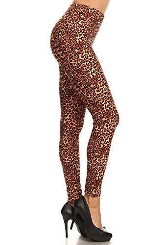 S635-PLUS Leopard Fame Print Leggings