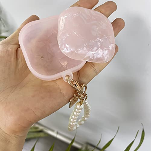 Fycyko Compatible With Samsung Galaxy Buds 2 Pro(2022)/Galaxy Buds 2/Galaxy Buds Pro/Galaxy Buds Live Case With Pearl Keychain Cute Shockproof Protective Cover Case Pink #TOP4