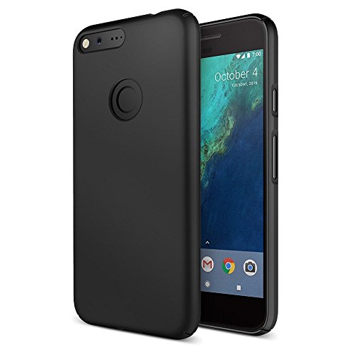 Google Pixel Case, Trianium [SnapOn Cases] Modern Classic Matte Black Slim Design Premium Protective Thin Case Bumper + Scratch Resistant Cases Hard Cover for Google Pixel 2016 - Black (TM000085)