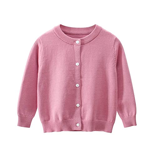 Image of Little Girl Knit Cardigan Sweater - Toddler Button Down School Uniforms Cardigan