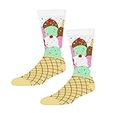 Top Hat Lemon Women's Novelty Sock (Ice Cream Cone), 5-10