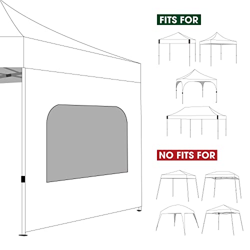 Image of COOSHADE SunWall with Netting Window for 8x8 Pop up Canopy Tent, 1 Pack Sidewall with Window Wall Only (White)