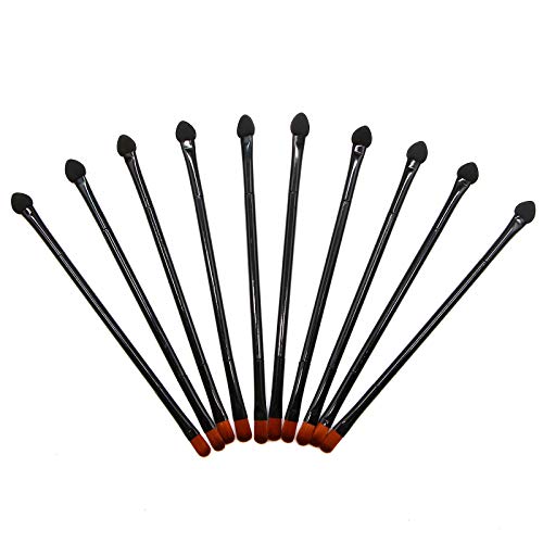 WSSROGY 10Pcs Black Disposable Dual Sides Sponge Eyeshadow Brush Eyebrow Brush with Nose Shadow Brush Eye Makeup Sponge Brushes