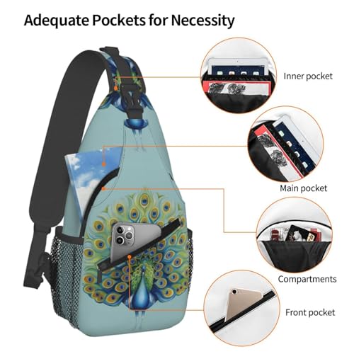 Mochila bandolera tipo sling para pecho blanca miniatura 3