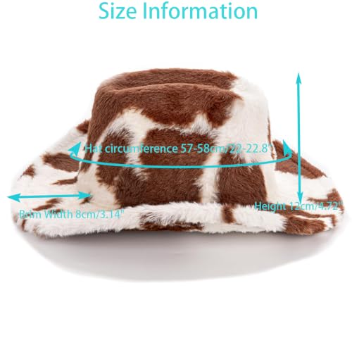 Sombrero vaquero para mujer estilo oeste estampado vaca miniatura 2
