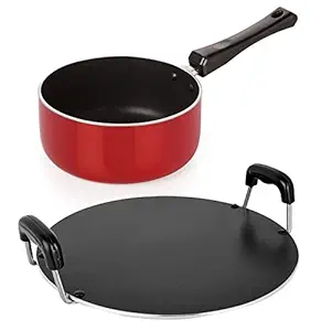 Nirlon Non-Stick Sauce Pan and Round Tawa Combo Cookware Set