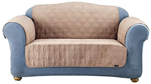 SureFit Quilted Loveseat Pet Throw/Slipcover, Taupe