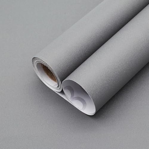 Image of Yancorp 16 inchx120 inch Matte Gray Contact Papaer Peel and Stick Wallpaper Vinyl Wrap Countertop Wallpapers Waterproof for Cabinets Drawers Bedroom Kitchen Self-Adhesive Wallpaper