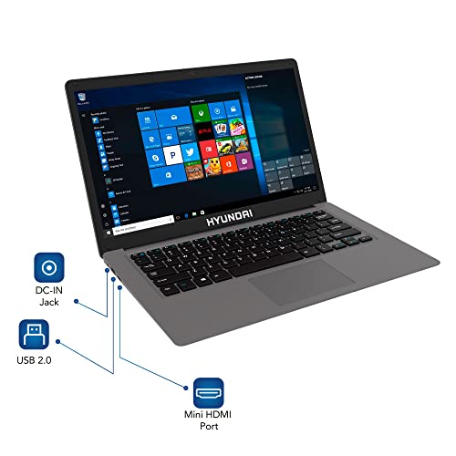 Hyundai Hybook 14 Inch Laptop - 4Gb Ram, 128Gb Ssd, Windows 10 Home, Intel Celeron N4020, Expandable Storage, Microsd Slot, 14.1" Inch Ips Display, Wifi & Bluetooth, 5000Mah Battery #TOP4