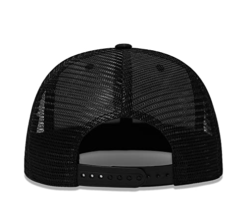 Image of Quanhaigou Purple Galaxy Snapback Hat Unisex Trucker Hat Hip Hop Plaid Flat Bill Brim Adjustable Baseball Cap