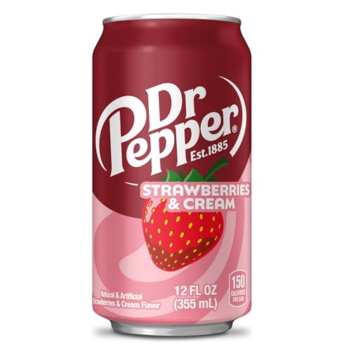 Dr Pepper Strawberries and Cream Soda, 12 fl oz cans, 12 Pack