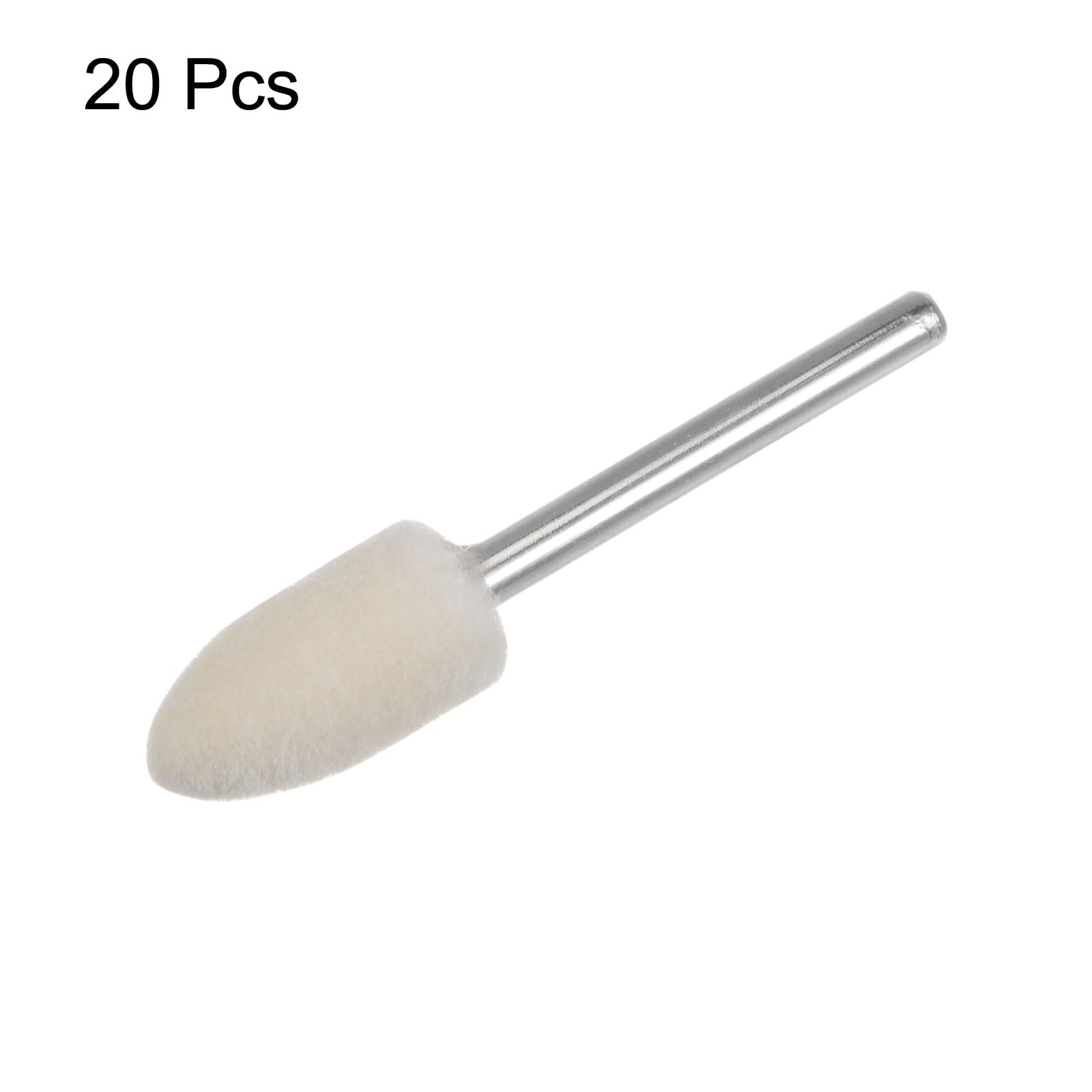 QUARKZMAN 20pz Punte Mandrino Montate Feltro Lana 8mm Testa 1/8 Pollici supporto Conico Lucidatura Punta Trapano Feltro Lucidatura Ruota per Strumento Rotante