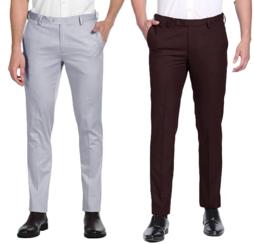 Image of Men's Slim Fit Formal Trousers | Office & Business Wear Pants For Men