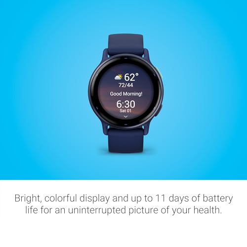Image of Garmin vivoactive 5, Health and Fitness GPS Smartwatch, AMOLED Display, Up to 11 Days of Battery, Navy