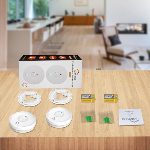 Fire Alarms Battery Operated for Home,Smoke Alarms Detector with 10 Years Life/5 Years Battery, Fire Alarm with LED Indicator and Silence Button Photoelectric Smoke Alarms for Home (2 Pack) - Image 7