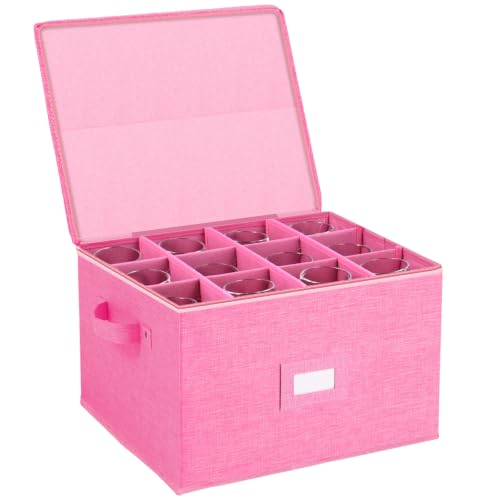 Wine Glass Storage Box, Stemware Storage Containers Cases with Dividers