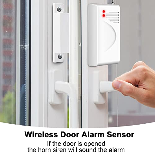 TOWODE Sistema di Allarme Domestico Wireless Kit Antifurto Sistema di Allarme di Sicurezza con Sirena 115dB, Sensore di Allarme Porta, Sensore di Movimento e Telecomando