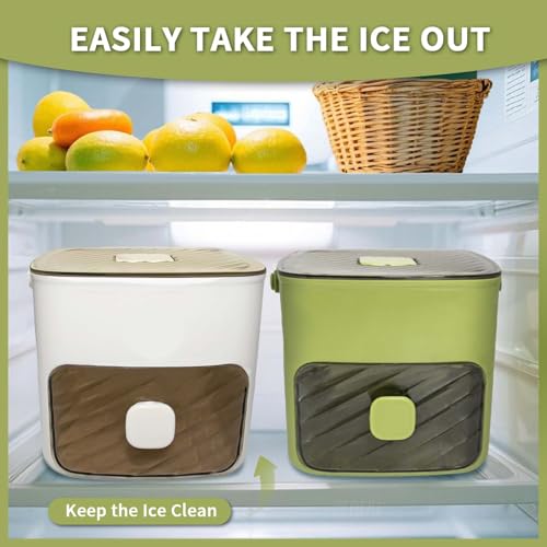 Molde para cubitos con 2 bandejas y contenedor de hielo miniatura 3