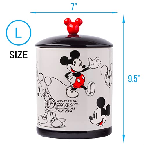 Silver Buffalo Vintage Mickey Mouse Sketches Ceramic Canister Snack Cookie Jar (Large) #TOP2