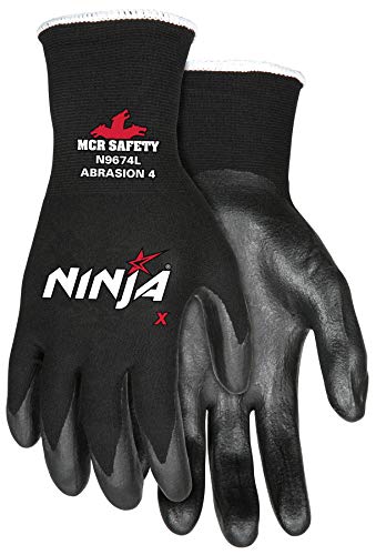 Memphis Glove N9674S Ninja X Nylon/Spandex Shell Gloves with Bi-Polymer Dipped Palm