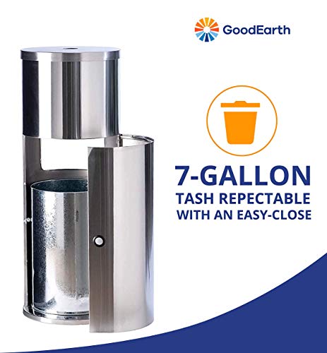 Stainless Steel Floor Stand Wipe Dispenser - Includes High Capacity 7 Gallon Built-In Trash Receptacle - For Gyms, Sports Centers, Fitness Clubs, Schools, And Commercial And Residential Facilities #TOP4
