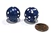 Koplow Games Set of 2 22mm Round Dice, Weighted to Display Number - Blue with White Pips