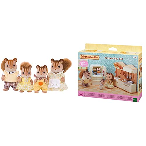 Familia Ardilla de la Nuez Sylvanian Families cocina deliciosas recetas en miniatura