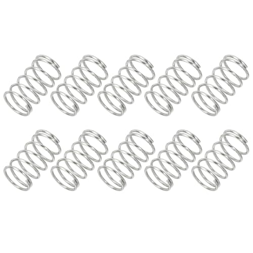 PATIKIL Molla a Compressione, Dia Filo 1mm x OD 12mm x L 20mm, 10Pz Molla a Compressione Acciaio Inossidabile 304 Kit Assortimento Piccole Molle per Riparazioni Negozio e Casa