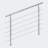 kit barandilla escalera acero inoxidable Diámetro: 42 mm Barandilla acero inox 5 varillas 120cm Pasamanos escalera Parapeto