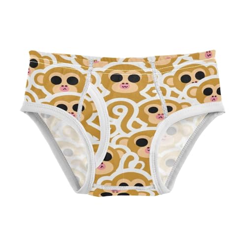visesunny Boys Potty Training Underwear Cute Yellow Monkey Design Breathe Cotton Briefs Size 2T-8Y for Toddler