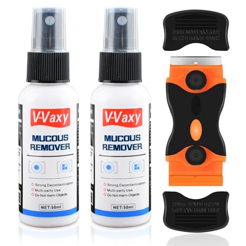 Cestbella Adhesive Remover Spray 2 Packs Glue Remover with Double Head Blade Scraper Sticker Decal Cleaner Surface-Safe Glue off Removal for Glass Cars Plastic Metal Removing Labels Tape 100ML