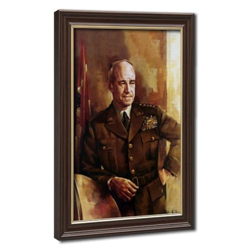 Toile Général Omar Bradley de qualité supérieure avec cadre à suspendre
