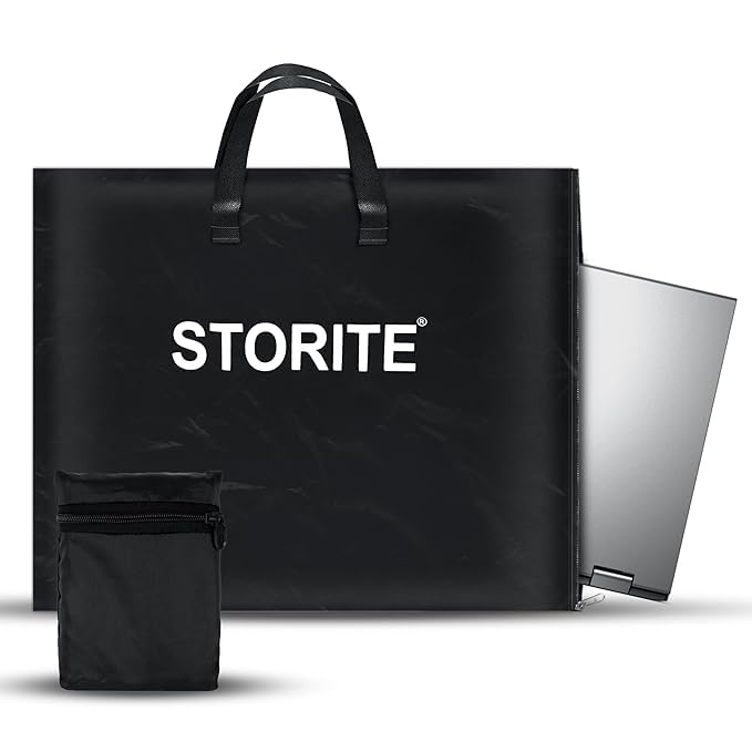 Image of Storite PU Coating Waterproof Rain Cover for Laptop Messenger Bag Upto 15 Inch, Office Bag Cover (Black)
