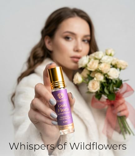 Image of Guki Flora Attar Roll-On Perfume Oil 8 ml | Alcohol Free | Long Lasting Rich Fragrance | Men & Women | Pocket Size Travel Friendly Roll On | Daily Wear