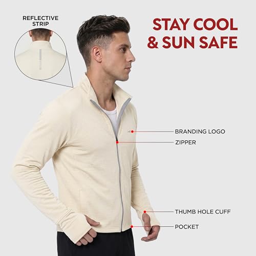Image of TVS Sunscreen Jacket for Men | UPF 50+ UV Protection | Lightweight & Breathable Jacket with Odor Control Technology | Anti-Tan Shield Formula