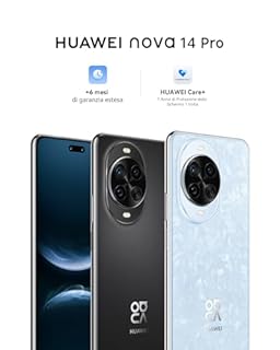 HUAWEI Nova 14 Pro Nero + FreeArc Nero, Fotocamera Ultra Chroma,Doppia Ultra Selfie Camera da 50 MP, AI Gesture Control, Ricarica SuperCharge da 100 W, Spettacolare Display Quad-curvo da 6.78"