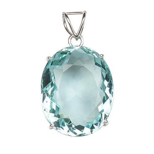 GEMHUB Gemstone Pendant Without Chain 44 CT-135 CT Oval Shape Sterling Silver Pendant Jewelry Women