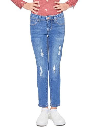 YMI Girls Mid-Rise Basic 1-Button Skinny Jean