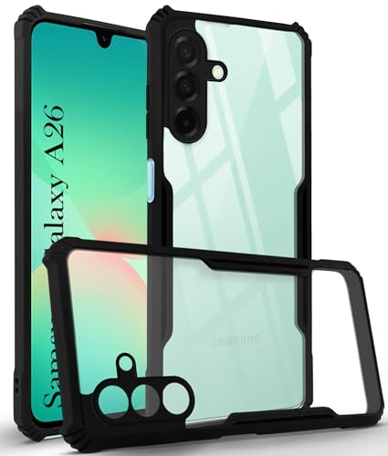 Image of Jkobi Back Cover Case for Samsung Galaxy A26 5G (Shockproof with Polycarbonate Clear Panel | Professional Black)